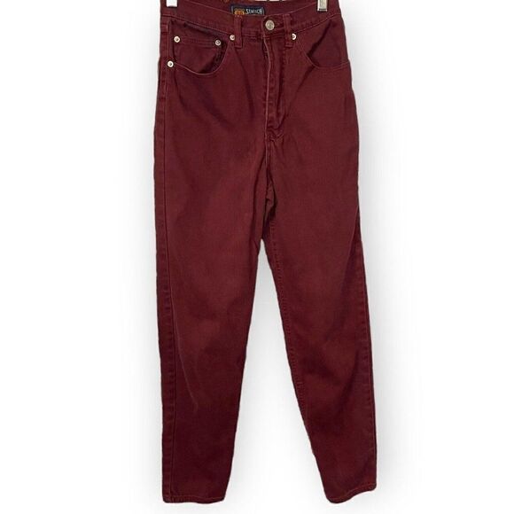 Route 66  Burgundy Red Denim Jeans Vintage Classic READ DESCRIPTION Size 3/4 - Picture 1 of 9
